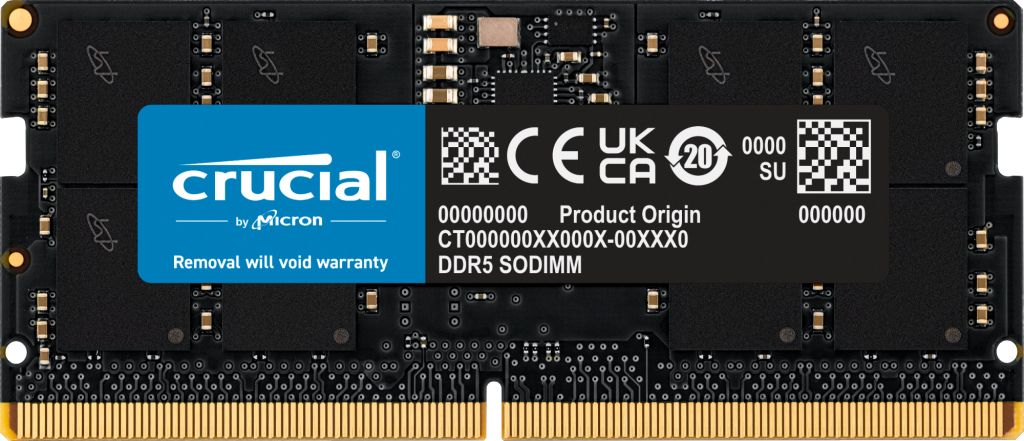 Crucial SORAM D5 5600 24GB CL46 24 GB module de mémoire 24 Go 1 x 24 Go DDR5 5600 MHz ECC Neuf - vue 3