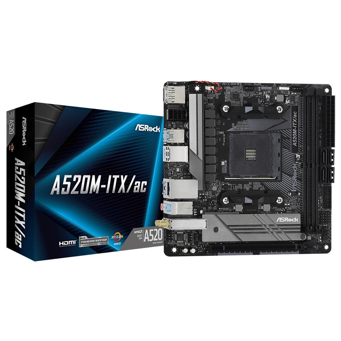 Asrock A520M ITXac Emplacement AM4 micro ATX Neuf - vue 4