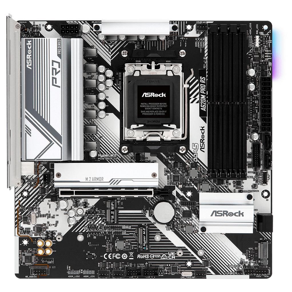 Asrock A620M Pro RS AMD A620 Emplacement AM5 micro ATX Neuf - vue 4