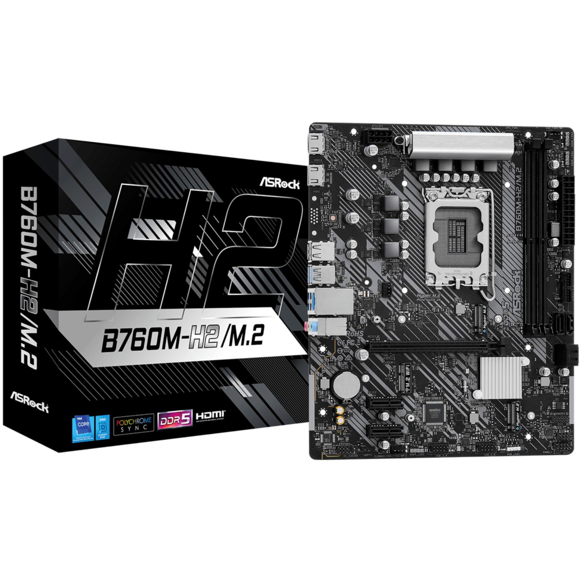 Asrock B760M H2/ .2 Intel B760 LGA 1700 micro ATX Neuf - vue 4