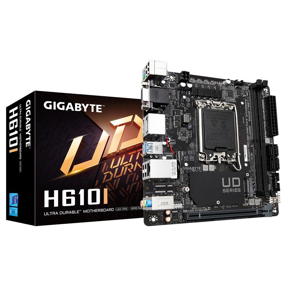 GIGABYTE H610I Carte mère Prend en charge les processeurs Intel Core 14e génération VRM numérique hybride 4+1+1 jusqu'à 5600MHz DDR5 1xPCIe 3.0 .2 LAN GbE USB 3.2 Gen 1 Neuf - vue 4