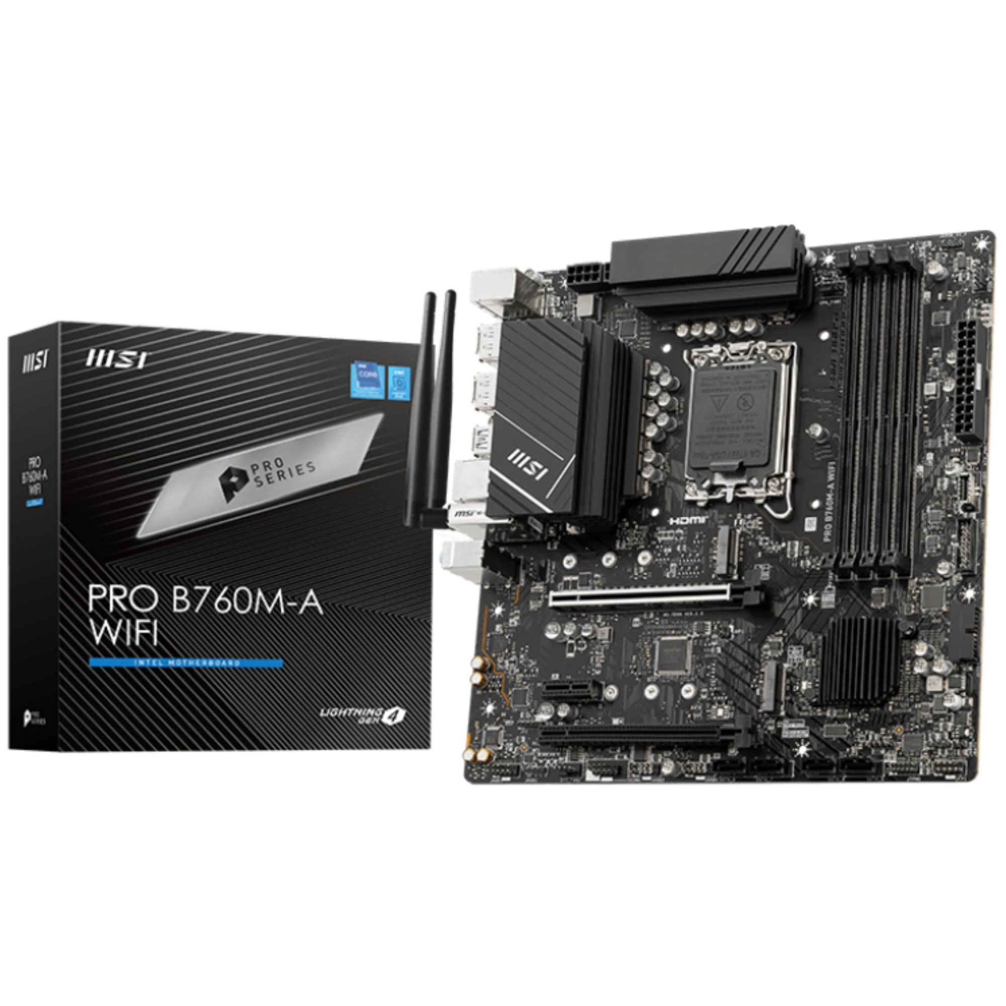 MSI PRO B760M A WIFI B760LGA1700DDR5mATX - vue 3