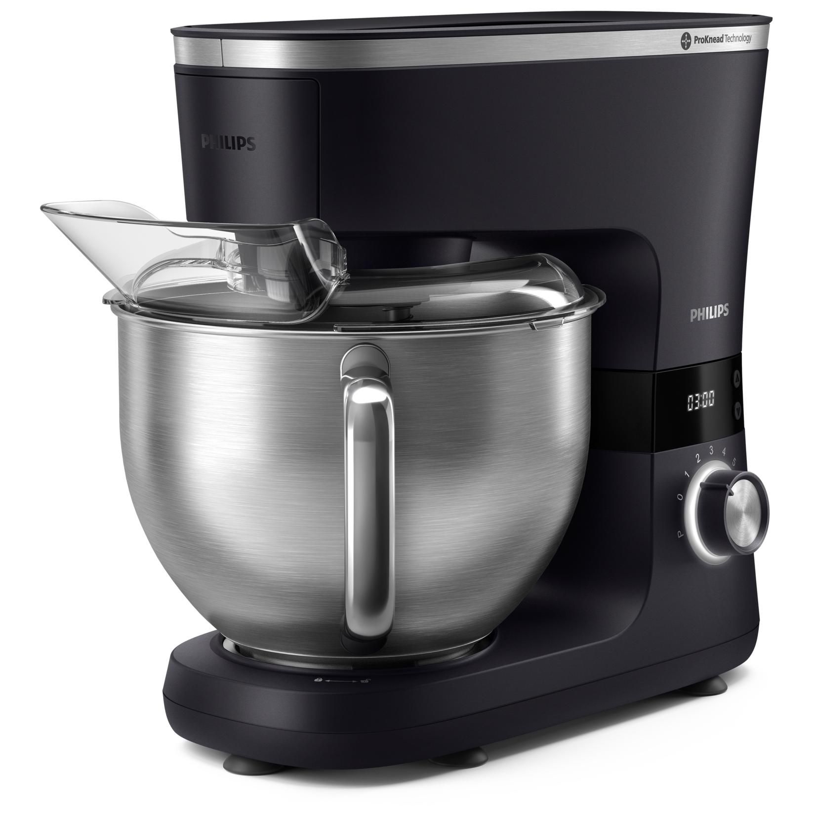 Philips 7000 Series Robot de Cuisine 5 5 Litres 1000 Watts 8 Vitesses Technologie ProKnead Recettes Minuterie Intelligente LED Crochet de pétrissage Fouet et Batteur HR796201