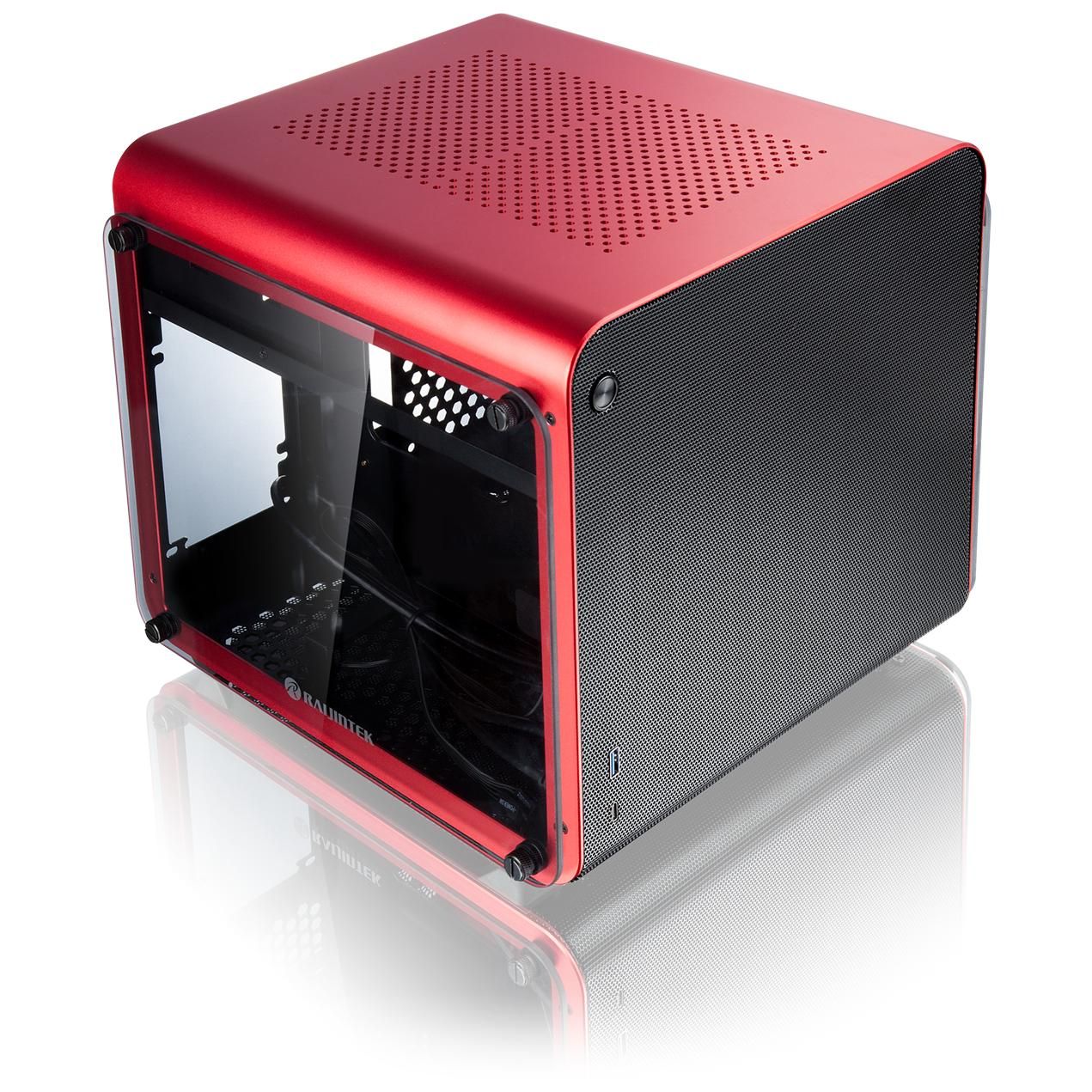 Raijintek METIS EVO TG Mini ITX Gehäuse Tempered Glass rot