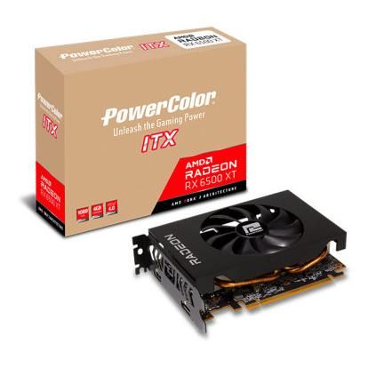 Rx 6500 Powercolor Compatible Radeon Rx6500 Itx 4gb Gddr6 Hdmi Dp 4