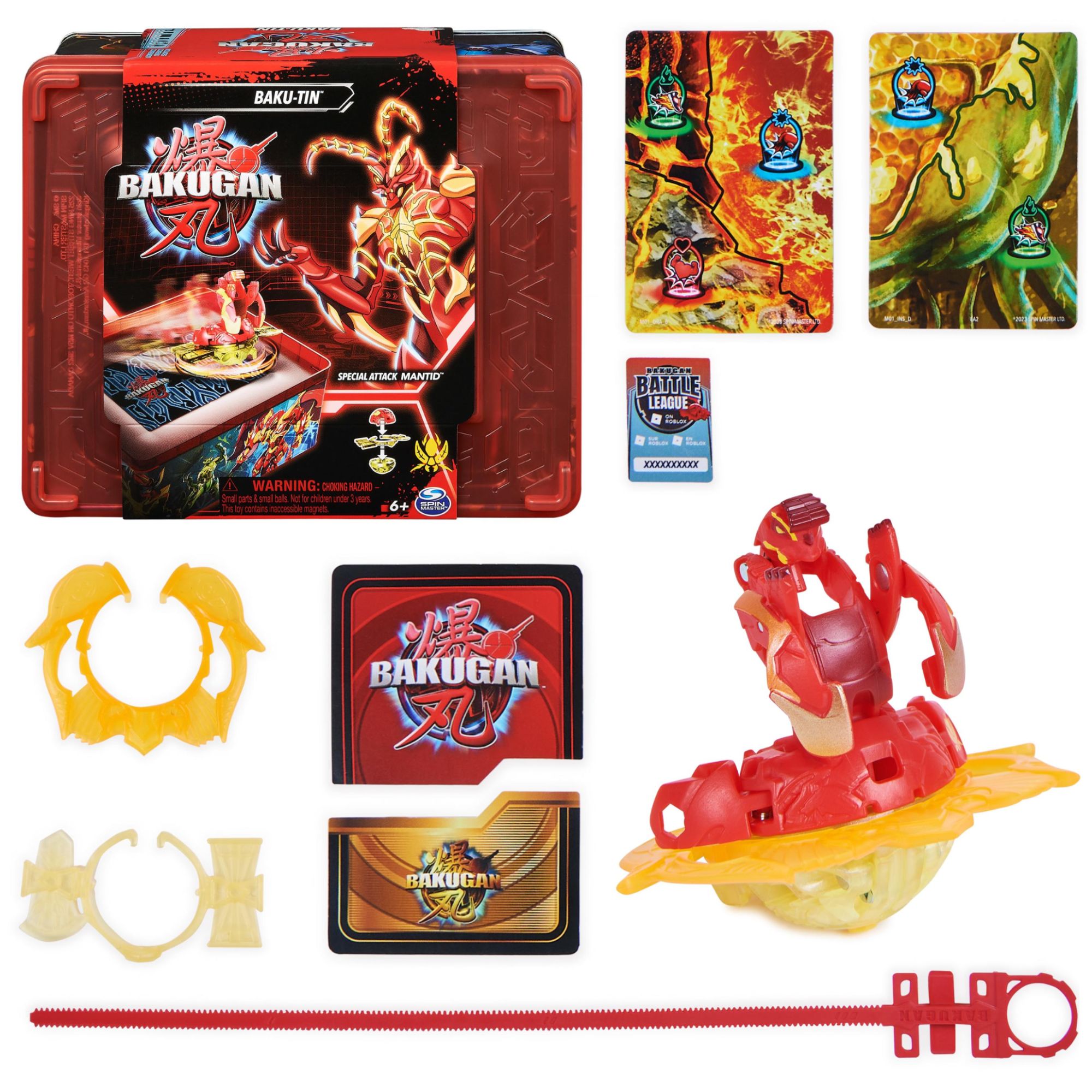 Bakugan Baku Tin Avec Special Attack Mantid Figurine Articulée Personnalisable Rotative Et Boîte De Rangement Pour Jouets Jouets Pour Garçons Et Filles À Partir De