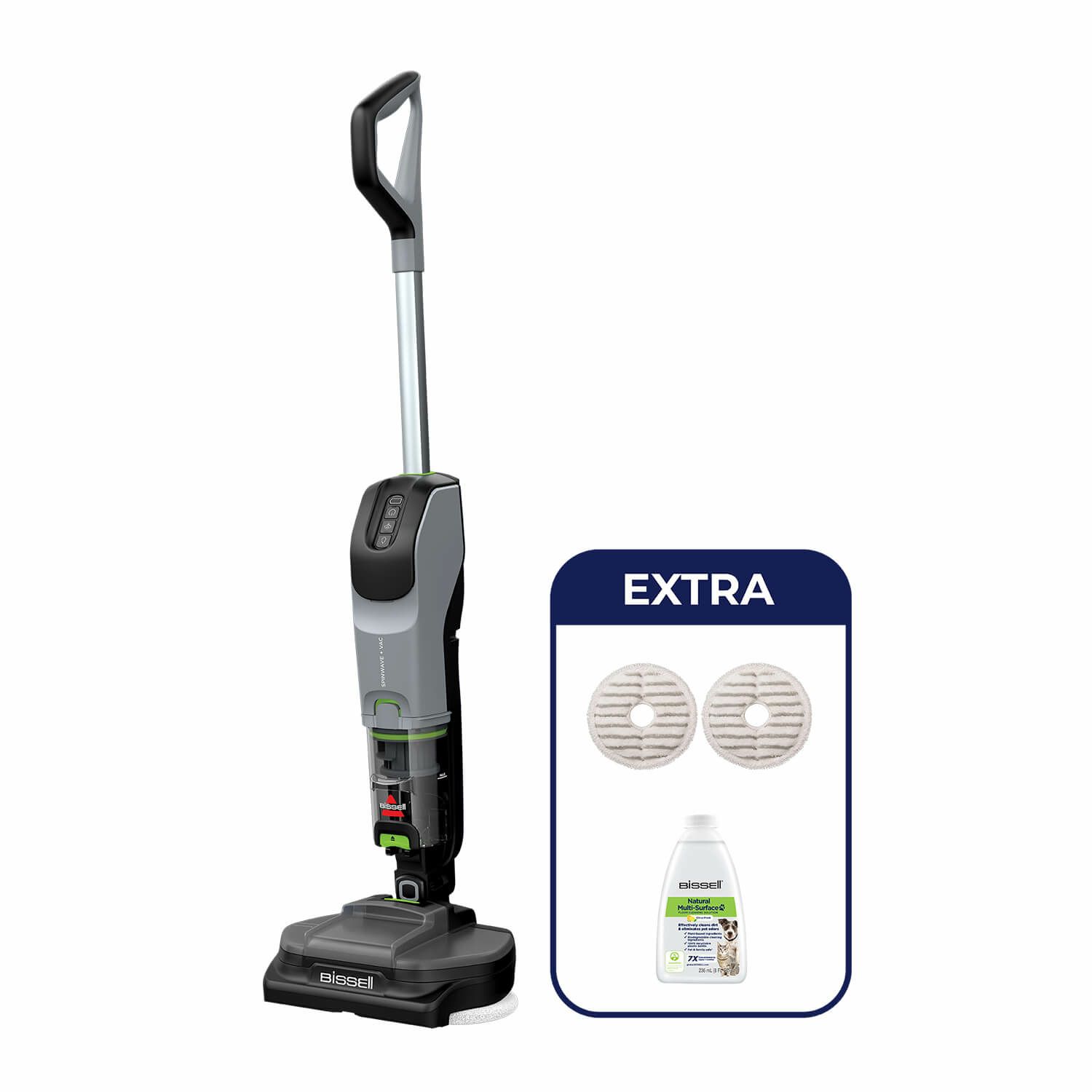 Bissell SpinWave + Vac Pet Select Aspirateur balai Batterie Sec&humide Sans sac 0 L 370 W Noir, Gris, Citron vert Bissell SpinWave + Vac Pet Select Aspirateur balai Batterie Sec&humide Sans sac 0 L 370 W Noir, Gris, Citron vert