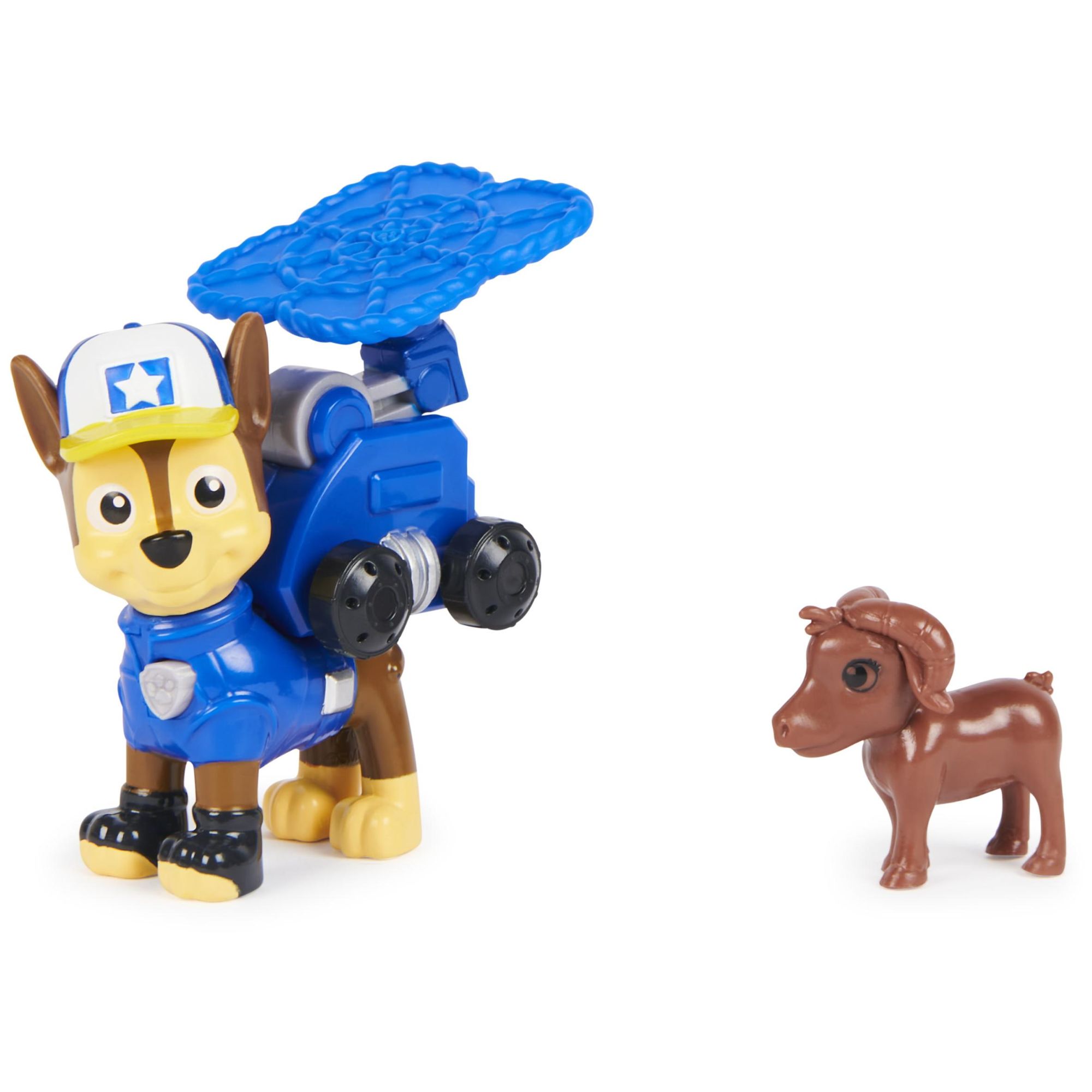PAW Patrol , Big Truck Pups, Figurine articulée Chase avec drone de sauvetage à clipser, centre de commande et animal, pour les enfants à partir de 3 ans