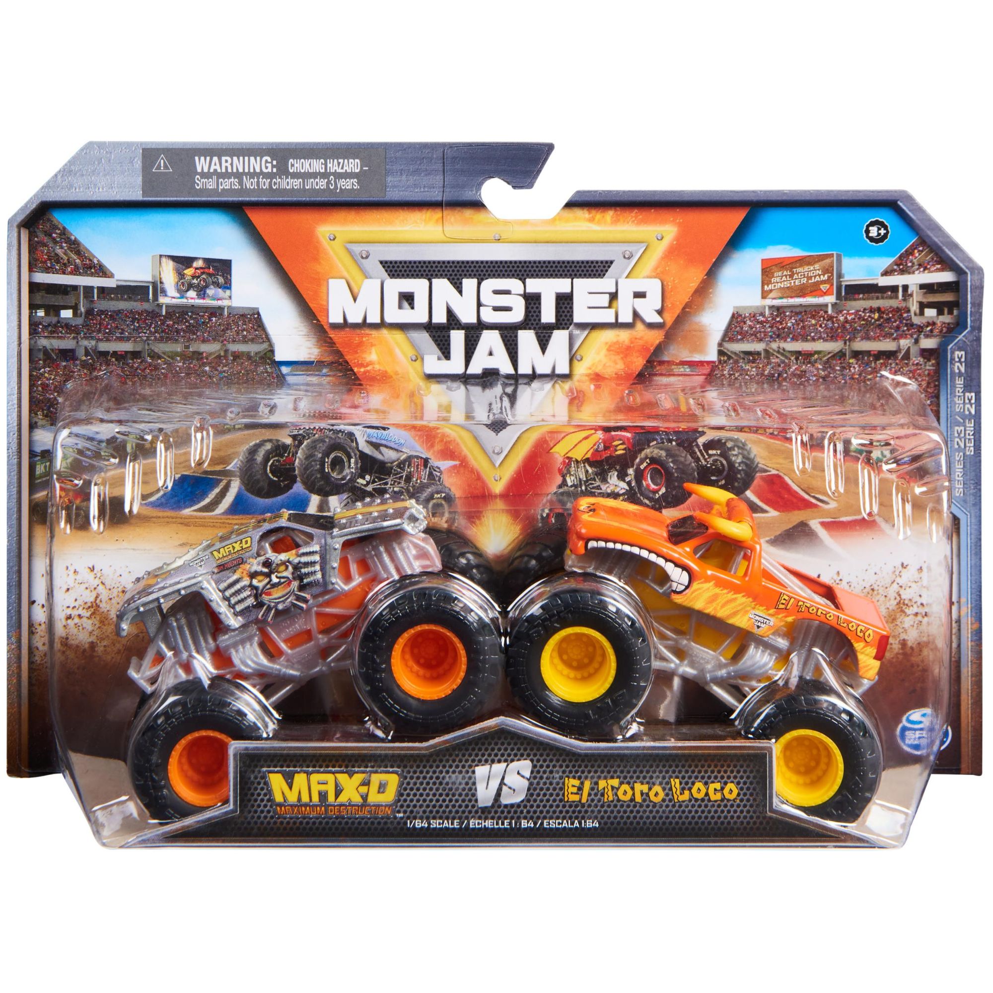Monster Jam Monster Trucks En Métal Moulé Max D Vs. El Toro Loco Officiels Échelle 1:64 Jouets Pour Garçons À Partir De