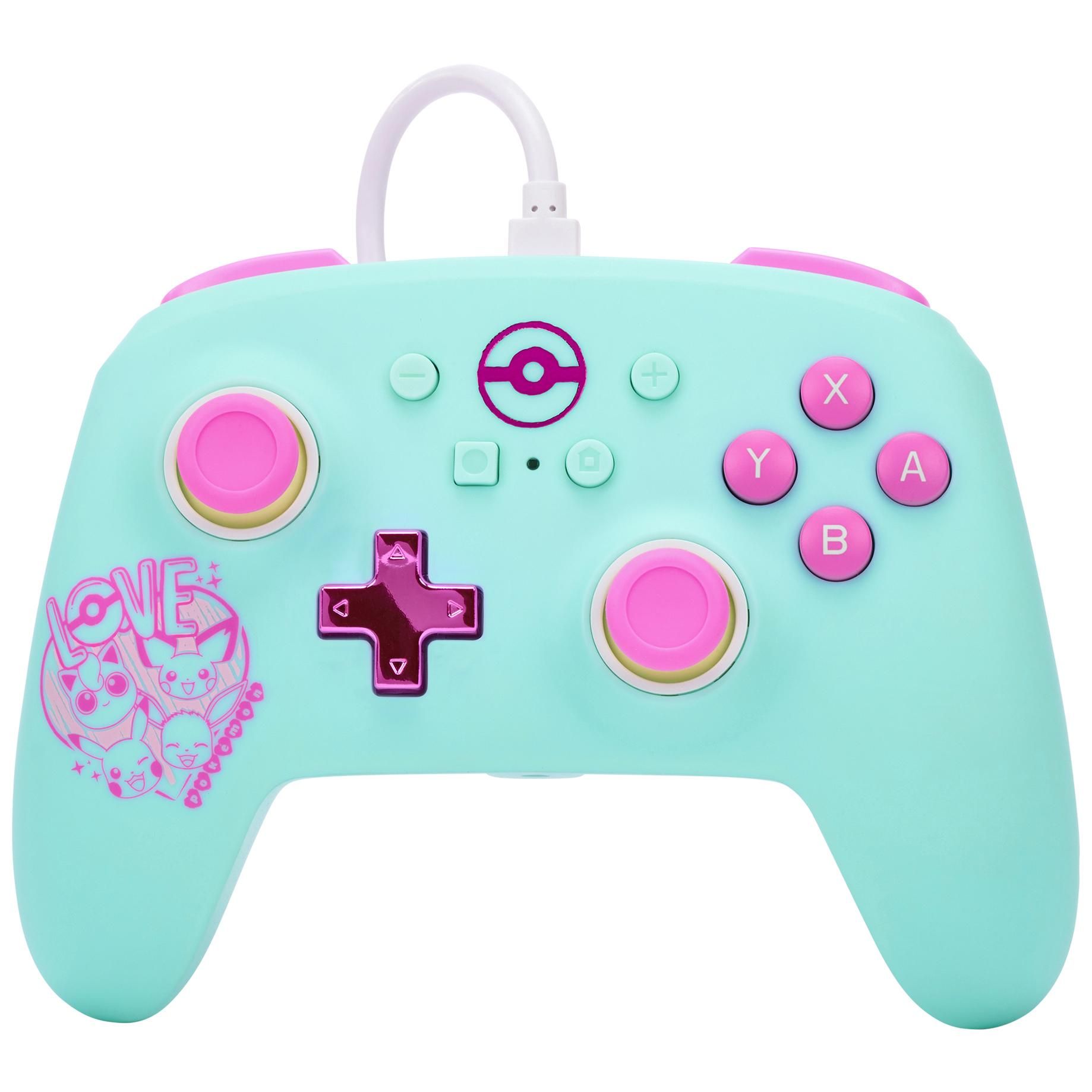 PowerA NSGP0146-01 accessoire de jeux vidéo Bleu, Rose USB Manette de jeu Analogique Nintendo Switch