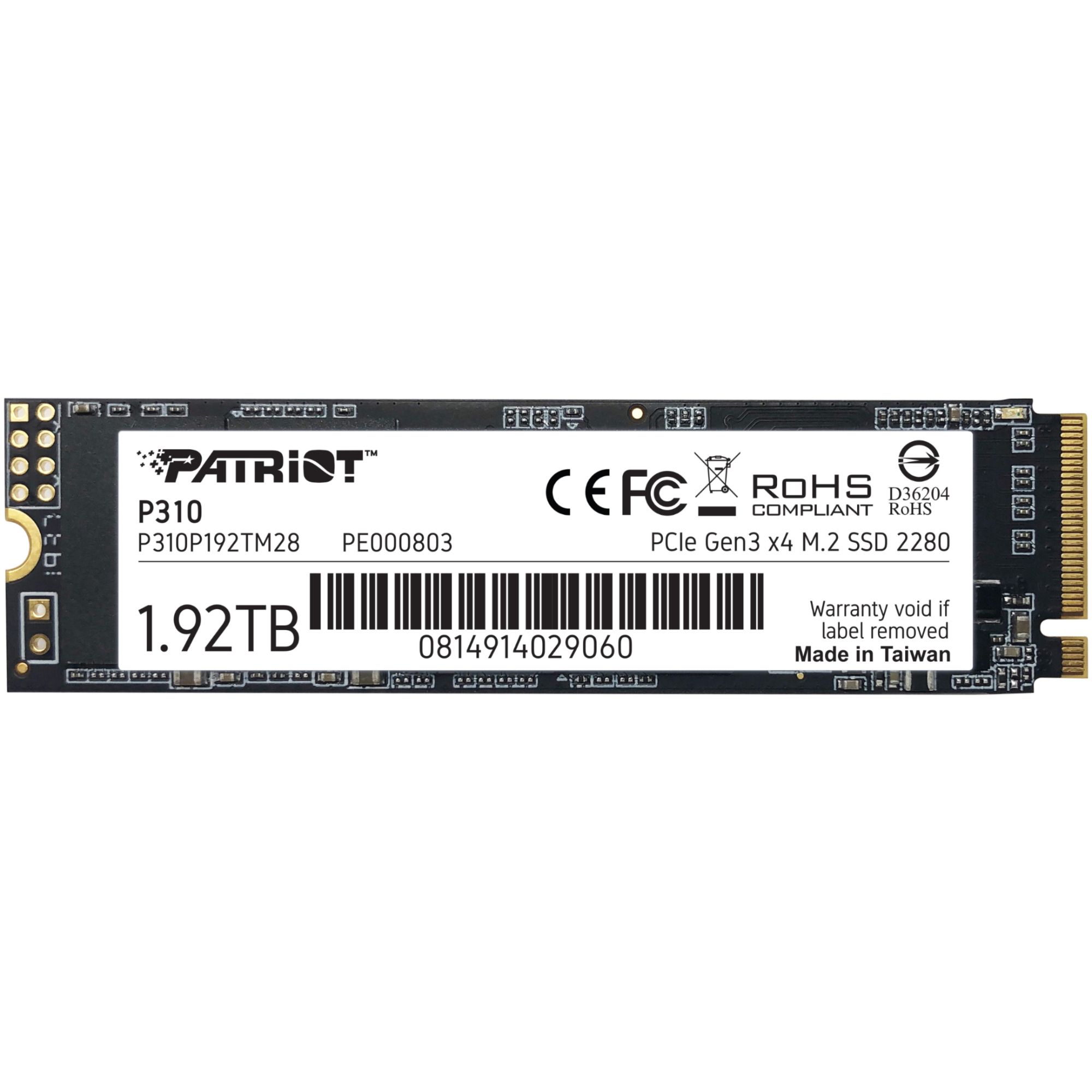 Patriot Memory P310 1 92 To .2 PCI Express 3.0 NVMe Neuf - vue 4