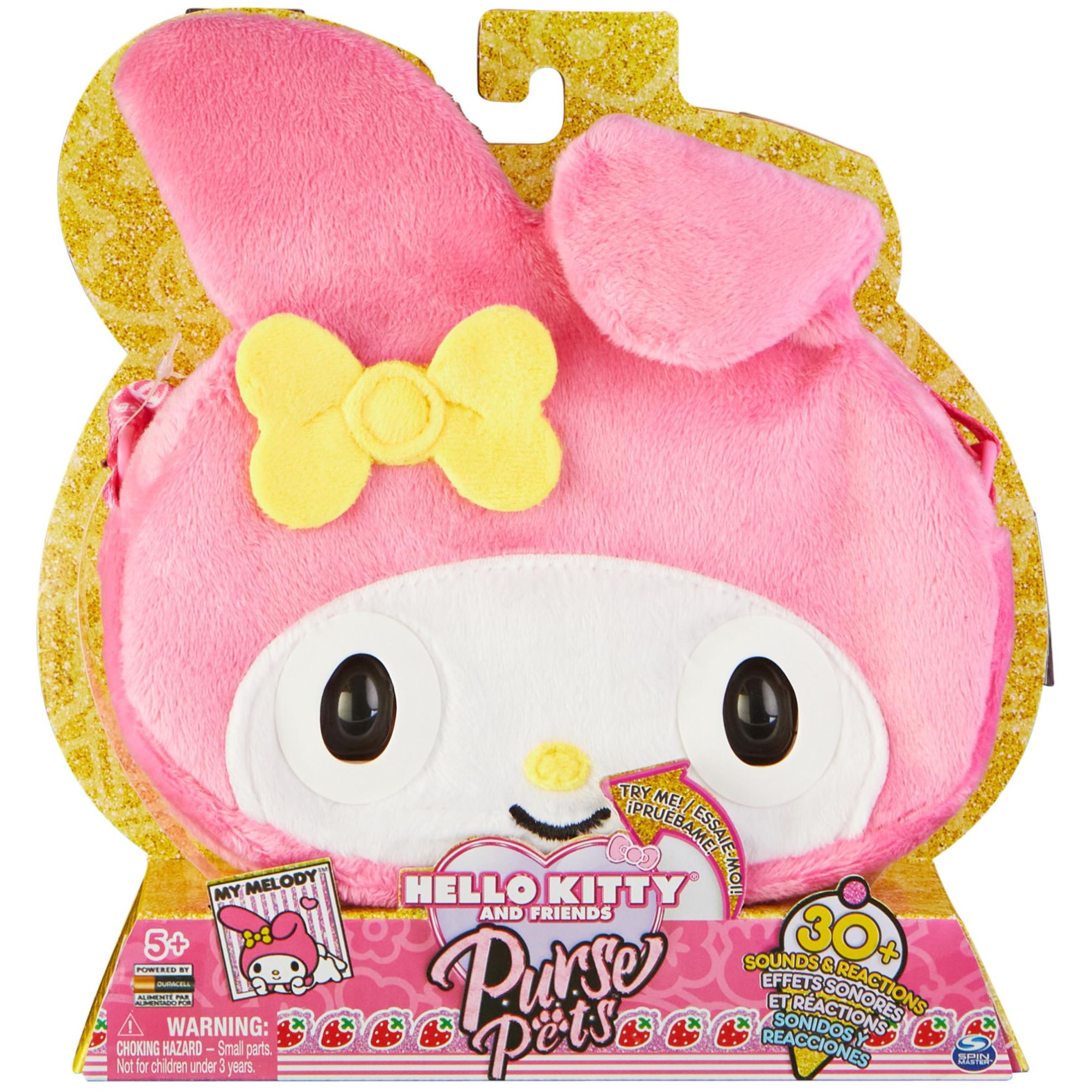 Purse Pets Sanrio Hello Kitty and Friends Animal et sac à main interactif My Melody avec plus de 30 effets sonores et réactions jouets pour filles