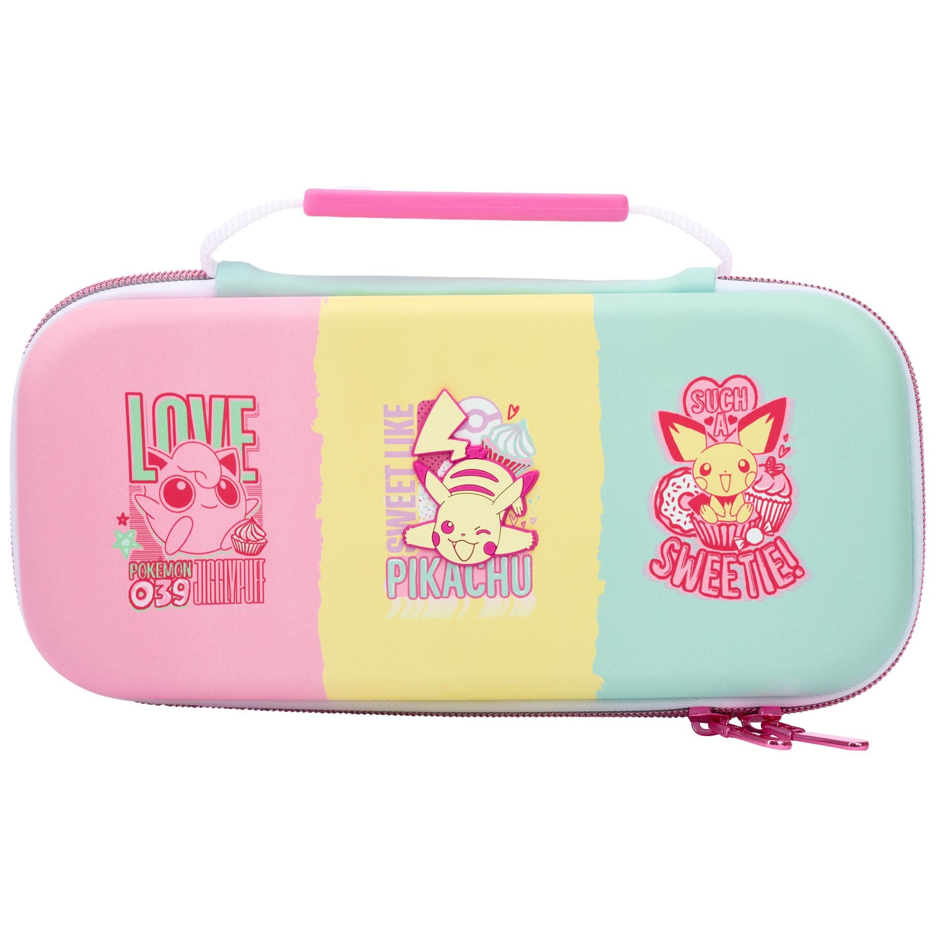 PowerA NSCS0125-01 Housse de protection pour console de jeux portable Nintendo Feutrine, Caoutchouc Vert, Rose, Jaune