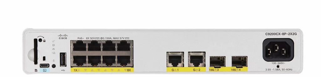 Cisco Catalyst C9200CX 8P 2X2G A commutateur réseau Géré L2L3 Gigabit Ethernet 101001000 Connexion Ethernet supportant 'alimentation via ce port PoE Neuf - vue 3