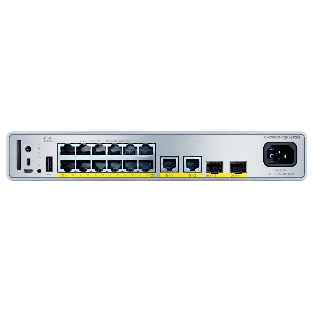 Cisco C9200CX 12P 2X2G A commutateur réseau Géré Gigabit Ethernet 101001000 Connexion Ethernet supportant 'alimentation via ce port PoE Neuf - vue 2