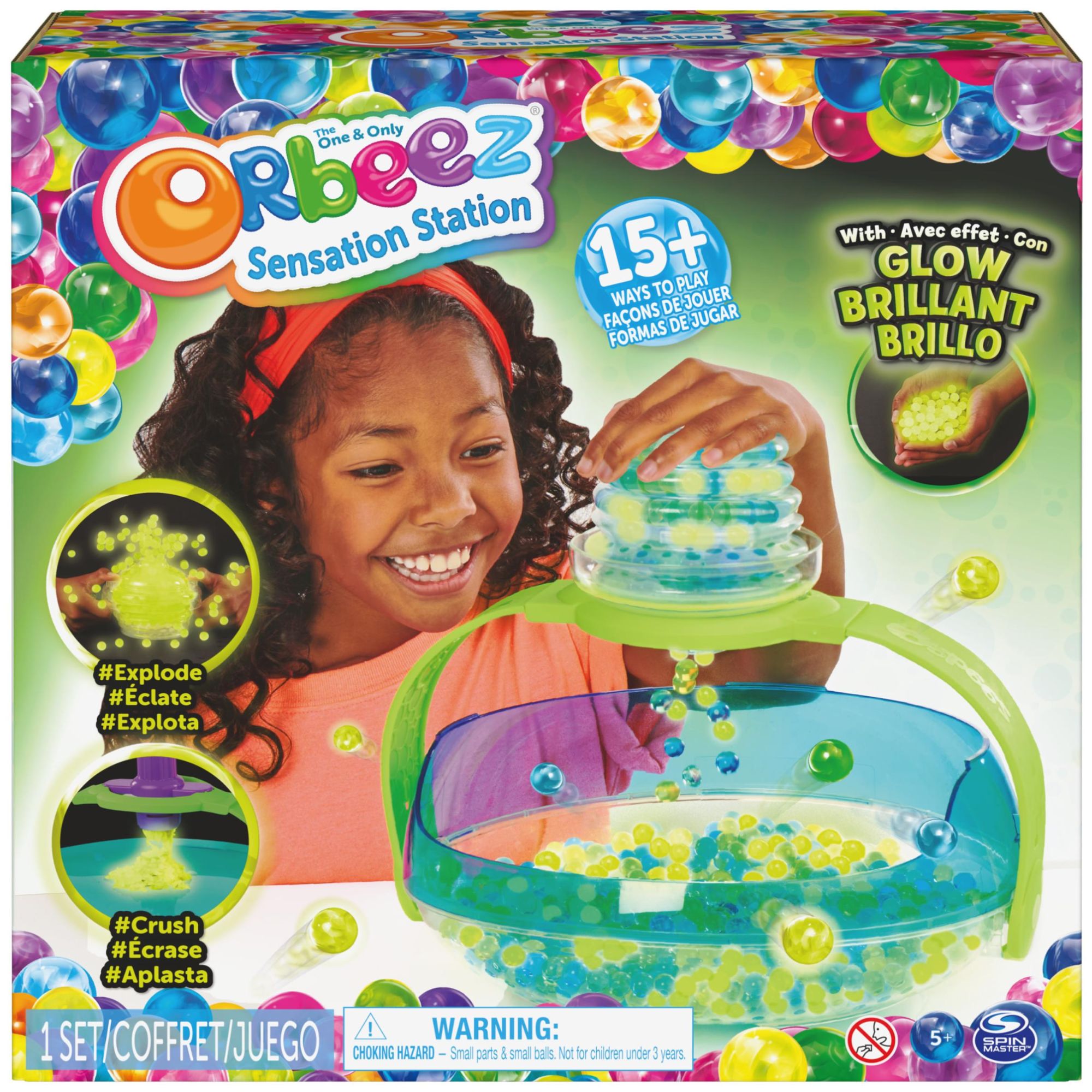 Orbeez Sensation Station avec 2 000 billes d'eau phosphorescentes non toxiques 6 outils et rangement jouets sensoriels pour les enfants à partir de