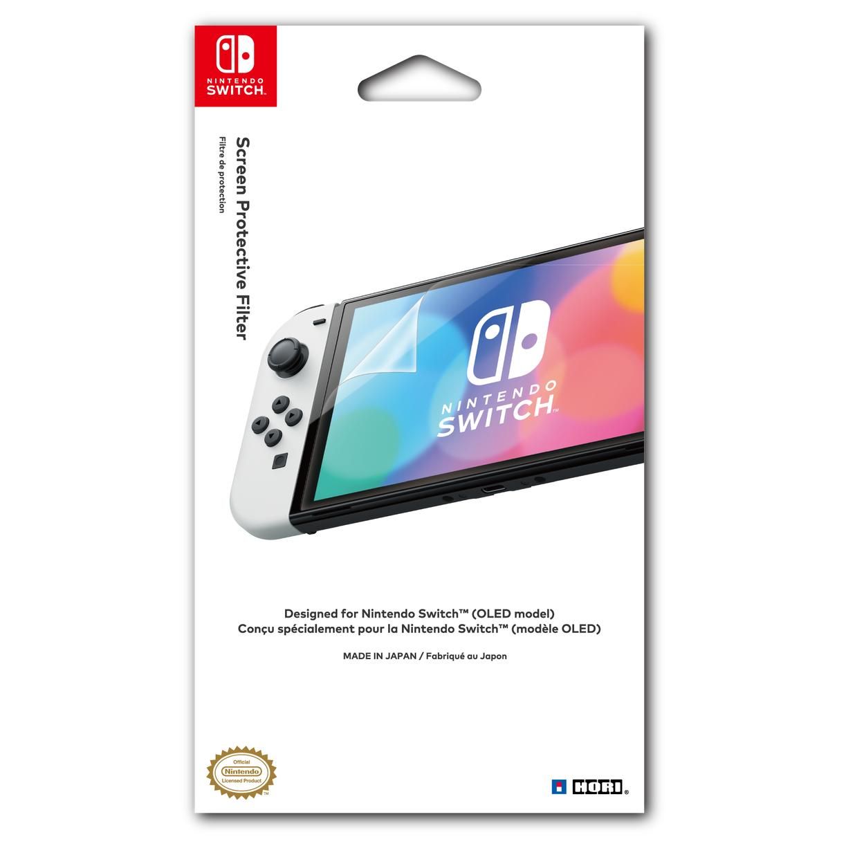 HORI Filtre Protection d'écran pour Nintendo Switch modèle OLED Licence Officielle Nintendo