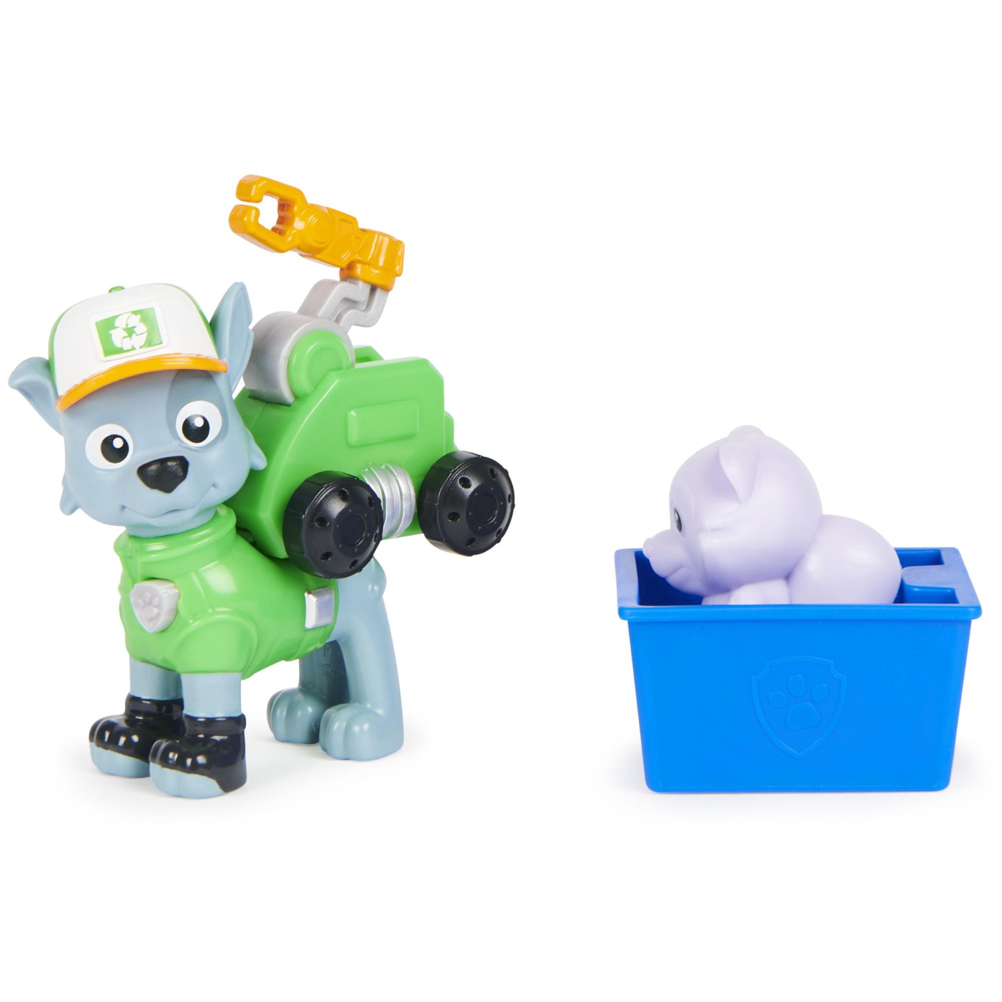 PAW Patrol, Big Truck Pups, Figurine articulée Rocky avec drone de sauvetage à clipser, centre de commande et animal, pour les enfants à partir de 3 ans