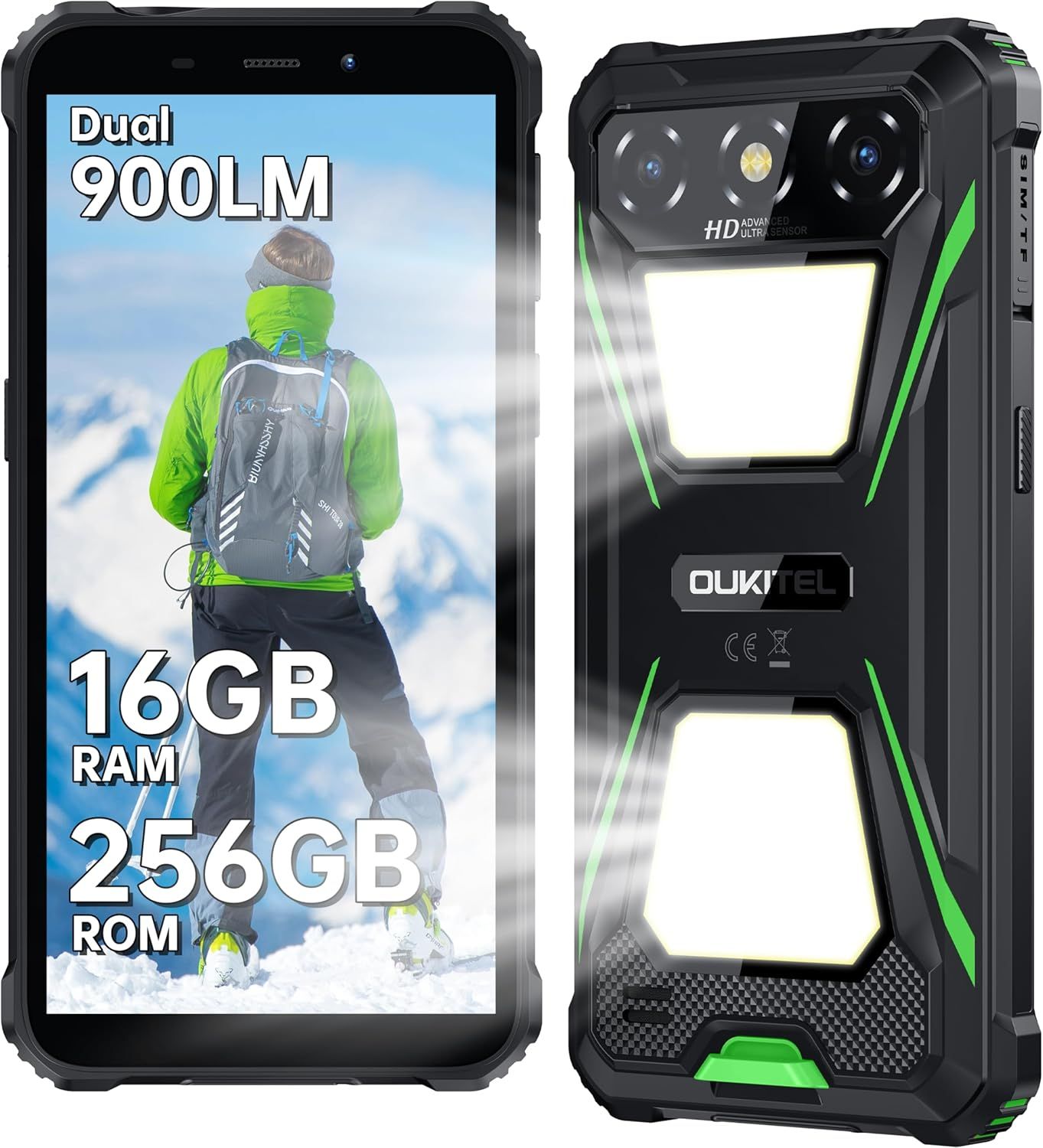 Telephone Portable Incassable OUKITEL G5 + 6 6300mAh Smartphone Robuste 900LM Telephone Incassable Dual SIMNFCGPS