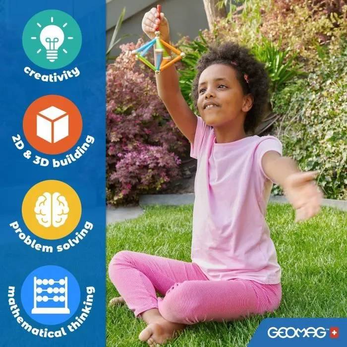 Jeu de construction magnétique GEOMAG Classic Panels Fusée NASA 103 pièces Magnétique Dès