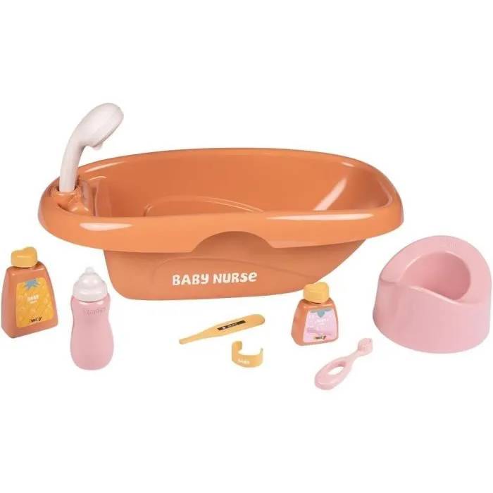 Smoby Baby Nurse Set Baignoire Et Accessoires Nombreux Accessoires Jouet d'Imitation Prendre Soin de Son Bébé Matière Recyclée A Partir de Fabrication Française - vue 8