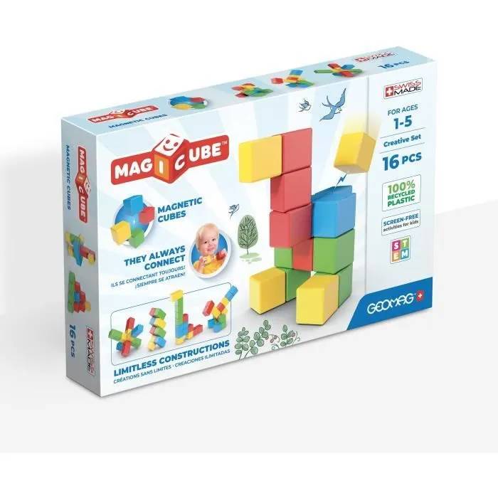 Blocs magnétiques GEOMAG Set créatif 16 pièces Éducatif Plastique recyclé Dès