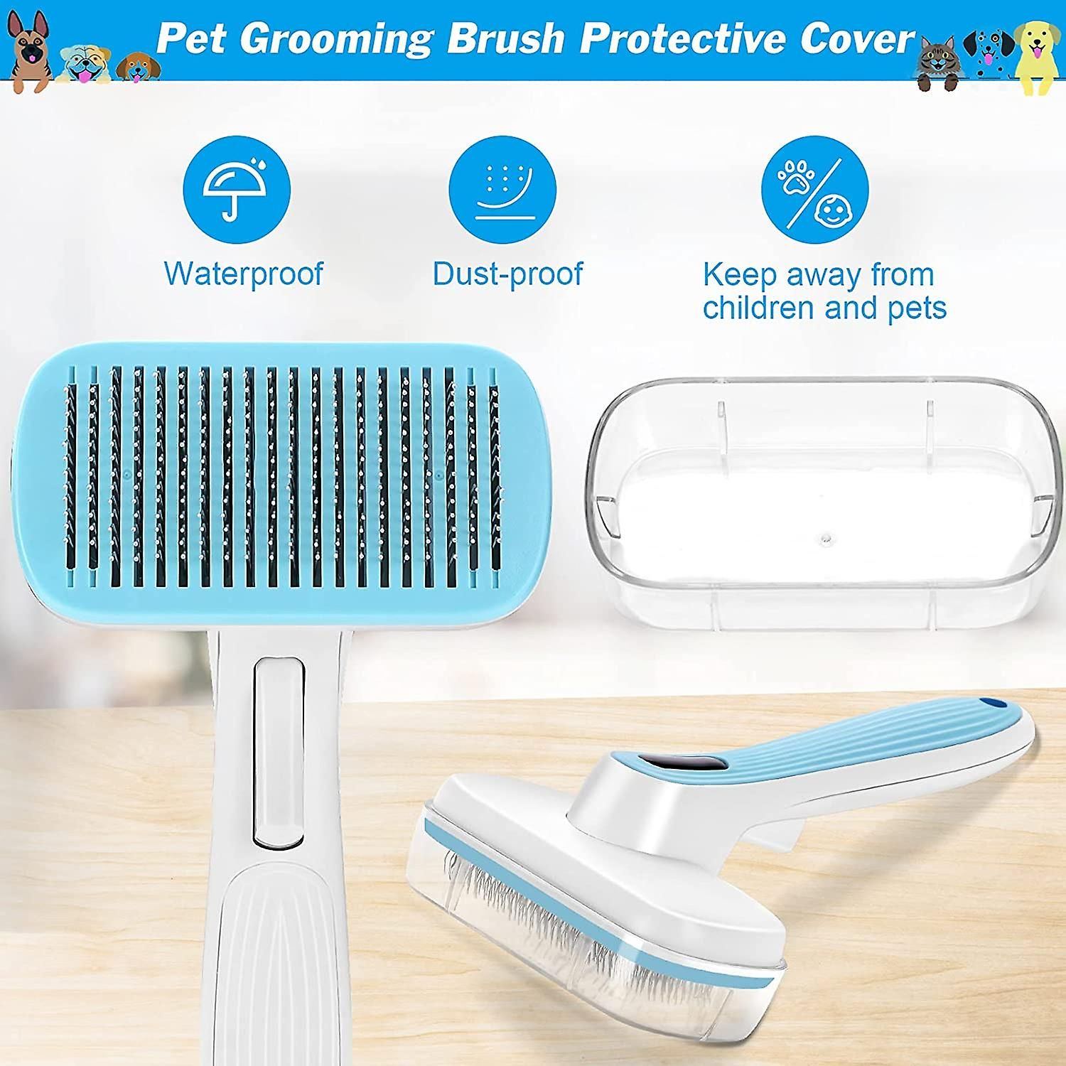 Brosse Pour Chien, Brosse Pour Chat, Poils Courts ¿¿ Longs, Brosse Douce Pour Chat, Brosse ¿¿ ¿¿Piler, Poils Courts ¿¿ Longs, Bleu