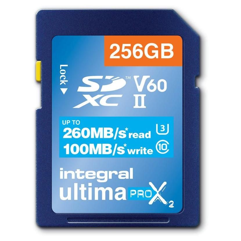 Integral UltimaPro X2 - Carte mémoire flash - 256 Go - Video Class V60 / UHS-II U3 / Class10 - SDXC UHS-II