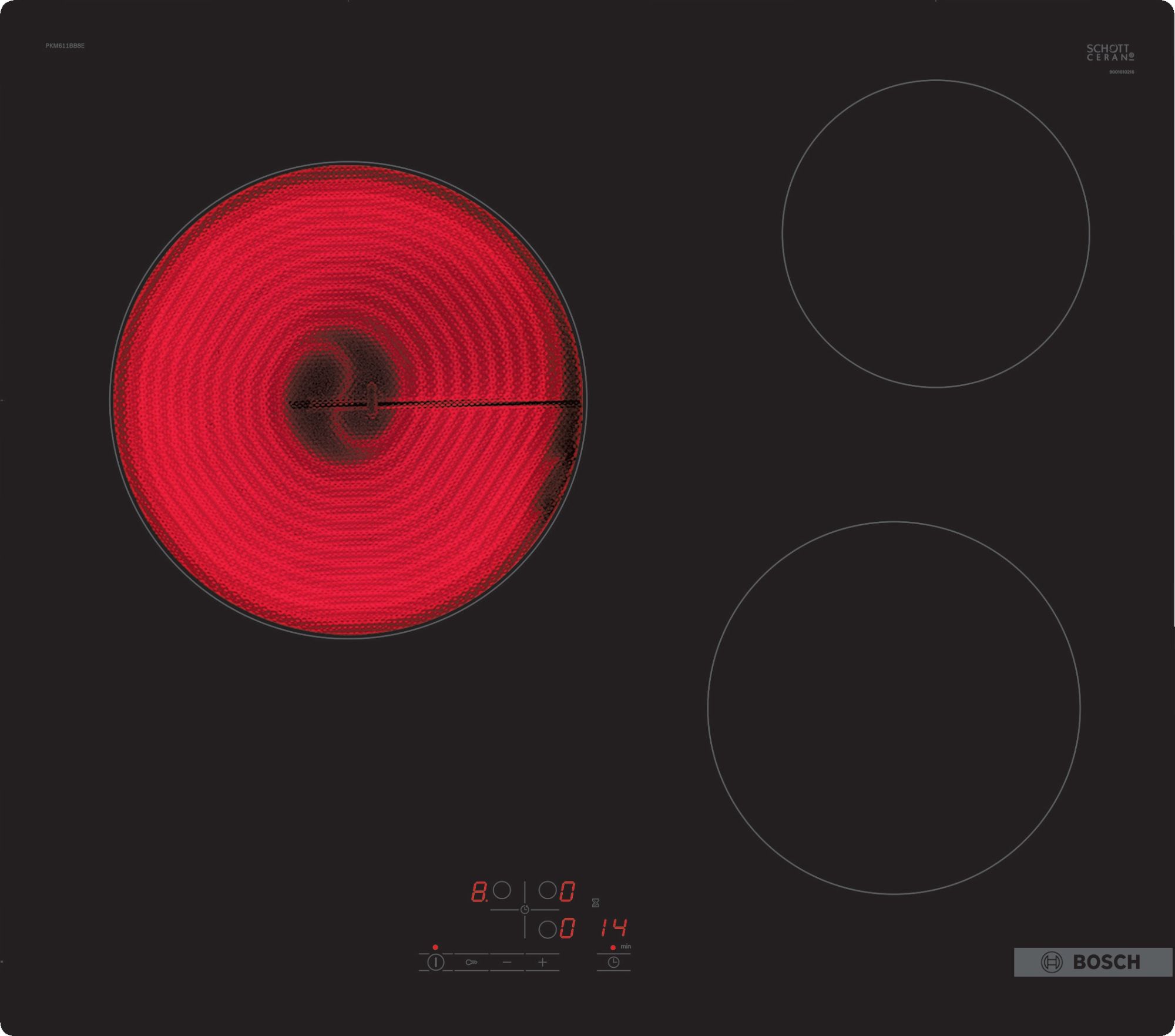 BOSCH Table de cuisson vitrocéramique 3 foyers PKM611BB8E - vue 3