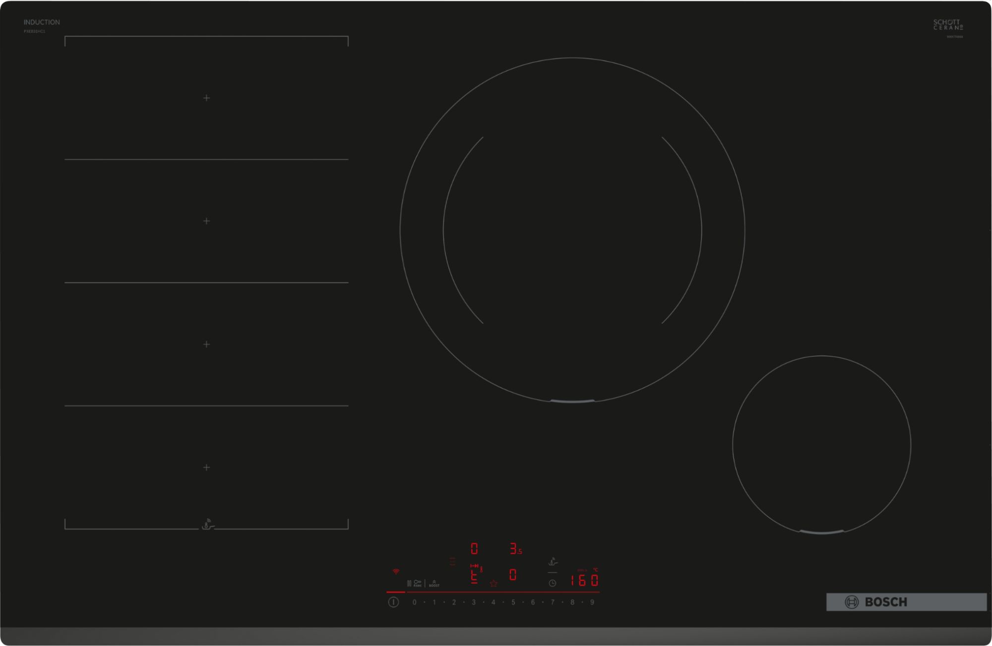 BOSCH Table de cuisson 80 cm 4 foyers dont powerboost PXE831HC1E - vue 3