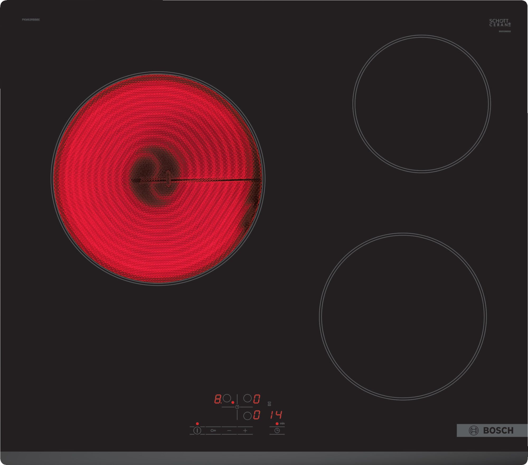 BOSCH Table de cuisson vitrocéramique 3 foyers PKM63RBB8E - vue 5