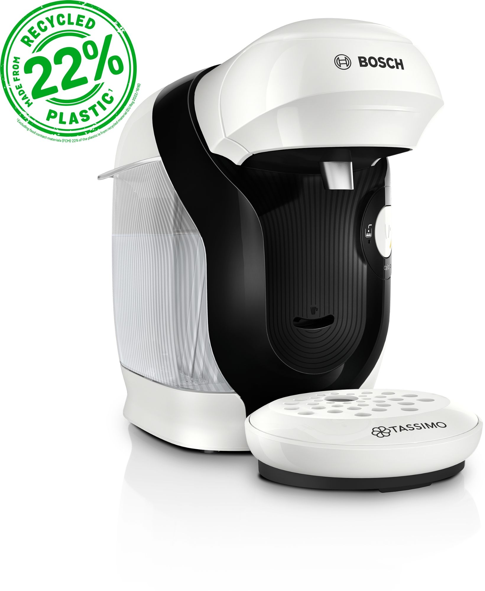 Machine multi-boissons Bosch TAS114E - 1400 W - Café, Café crème, Cappuccino, Chocolat chaud, Espresso, Lait chaud, Latte Macchiato, Thé - Blanc