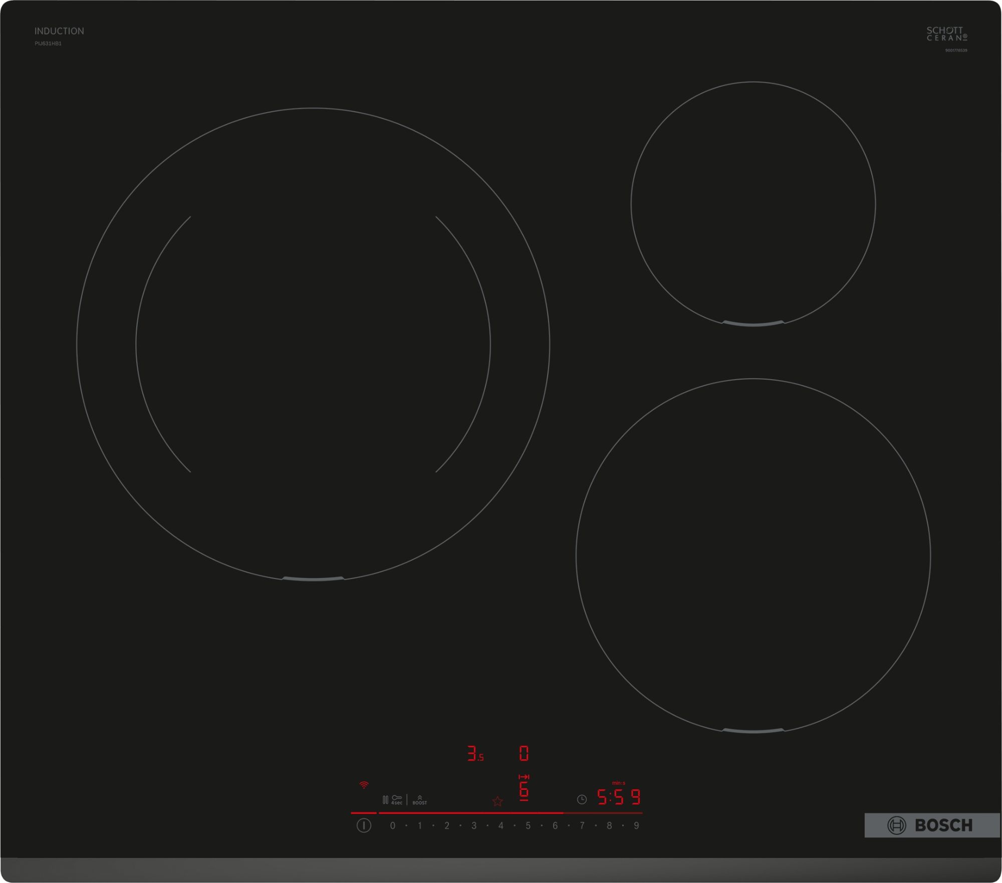 BOSCH Table de cuisson induction 3 foyers PIJ631HB1E - vue 5