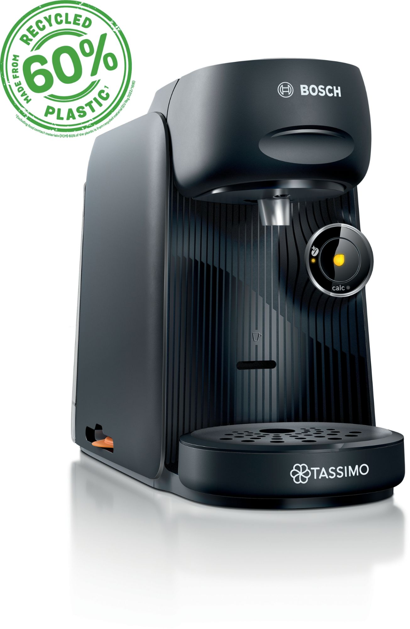 Machine multi-boissons Bosch TAS162E - 1400 W - Café, Café crème, Cappuccino, Chocolat chaud, Espresso, Lait chaud, Latte Macchiato, Thé - Plastique recylcé noir