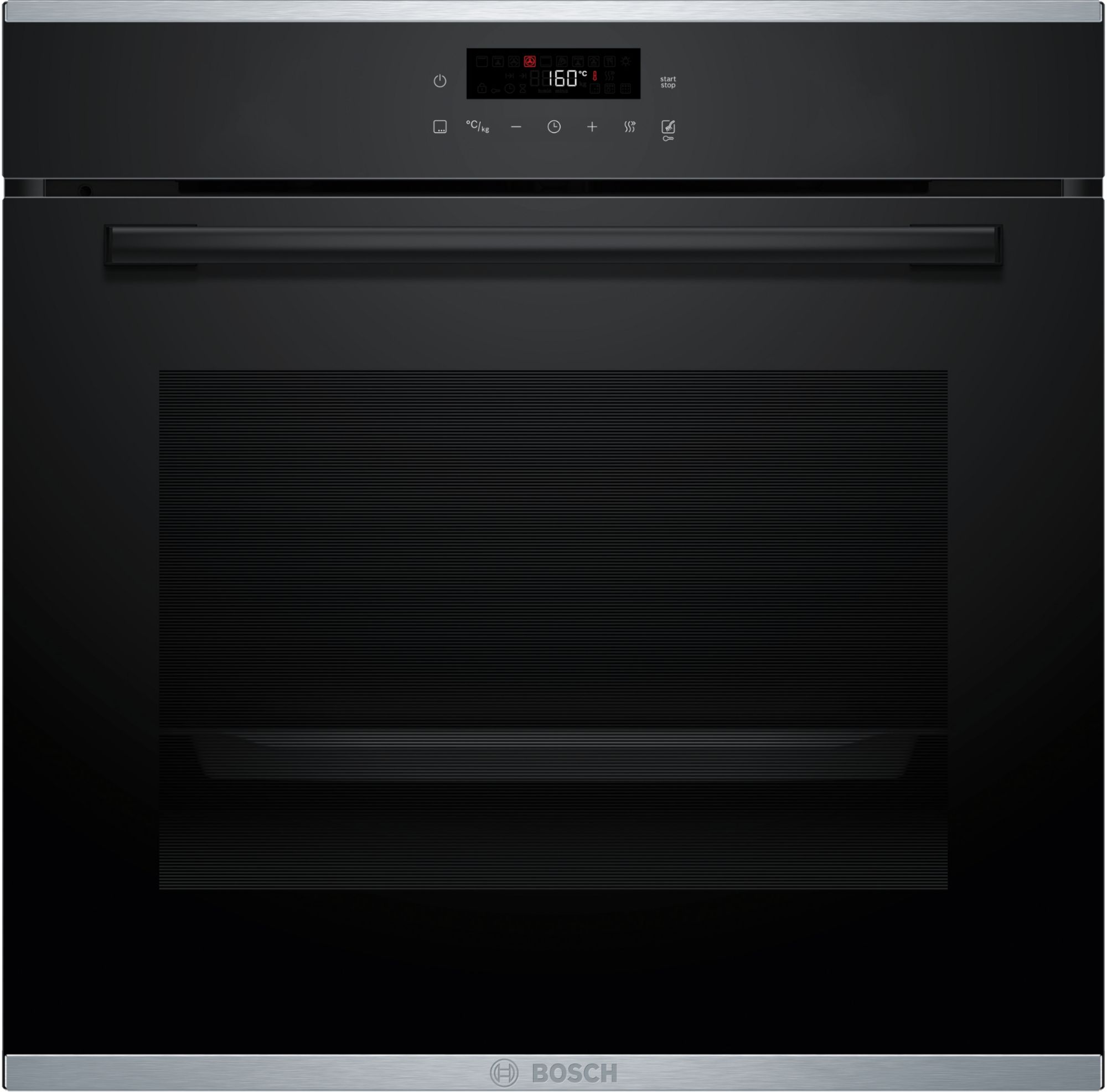 Bosch Four. 60 cma+. 7 modes de cuisson. Pyrolyse. Display . Rail télesc. 1niv.. Softmove. . Airfry acc. hbg272eb3f