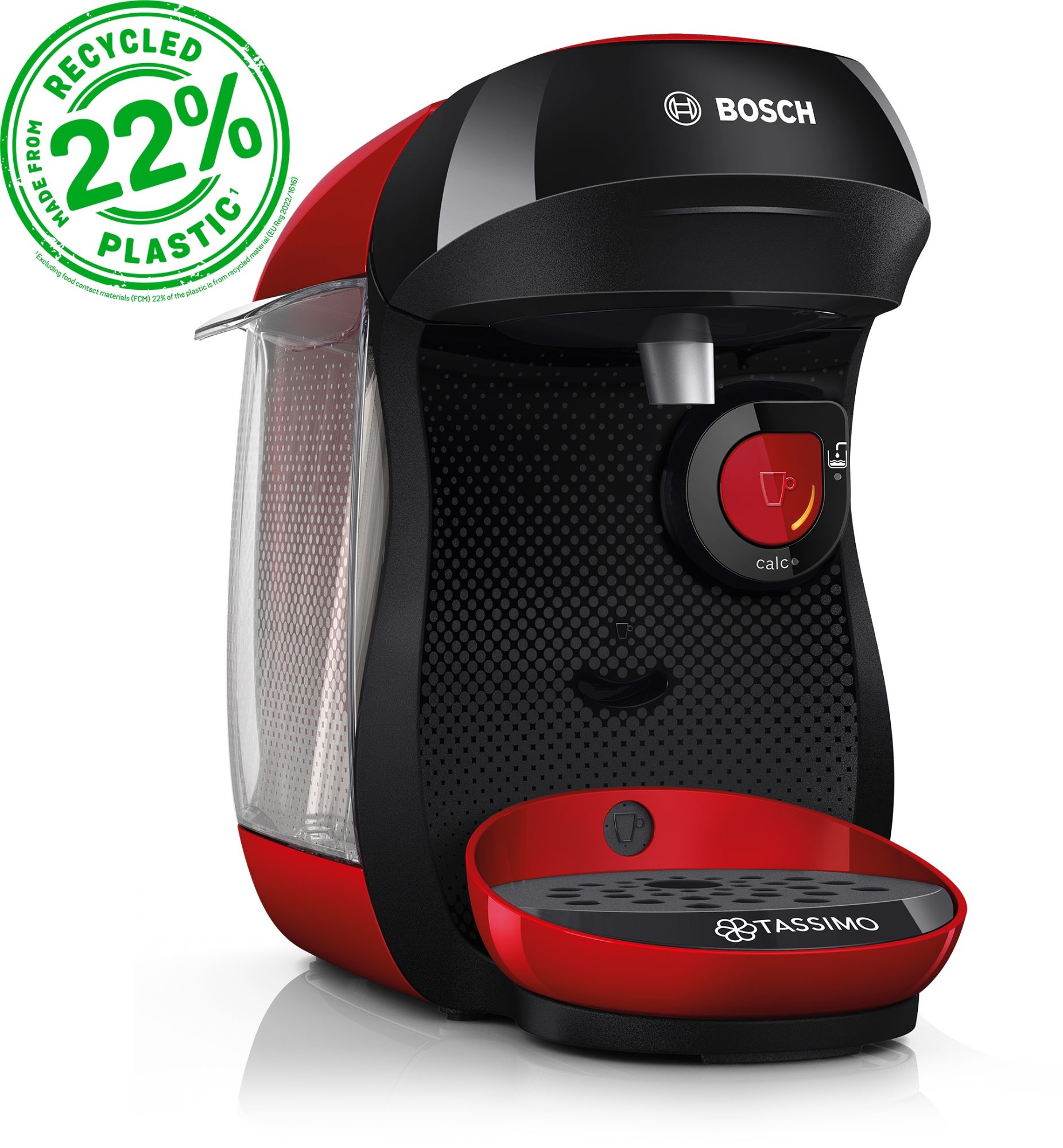 Machine multi-boissons Bosch TAS103E - 1400 W - Café, Café crème, Cappuccino, Chocolat chaud, Espresso, Lait chaud, Latte Macchiato, Thé - Rouge simple