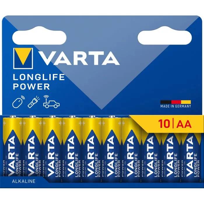 Batteries Varta longlife power aa lr06 1 5 V AA LR06 10 Unités - vue 2