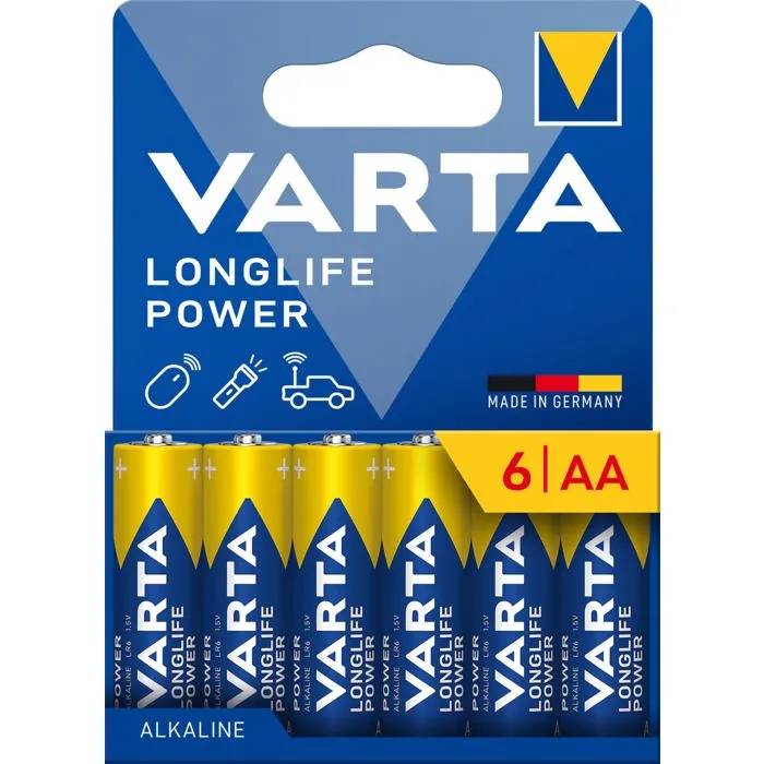 Batteries Varta longlife power aa lr06 1 5 V AA LR06 6 Unités - vue 2