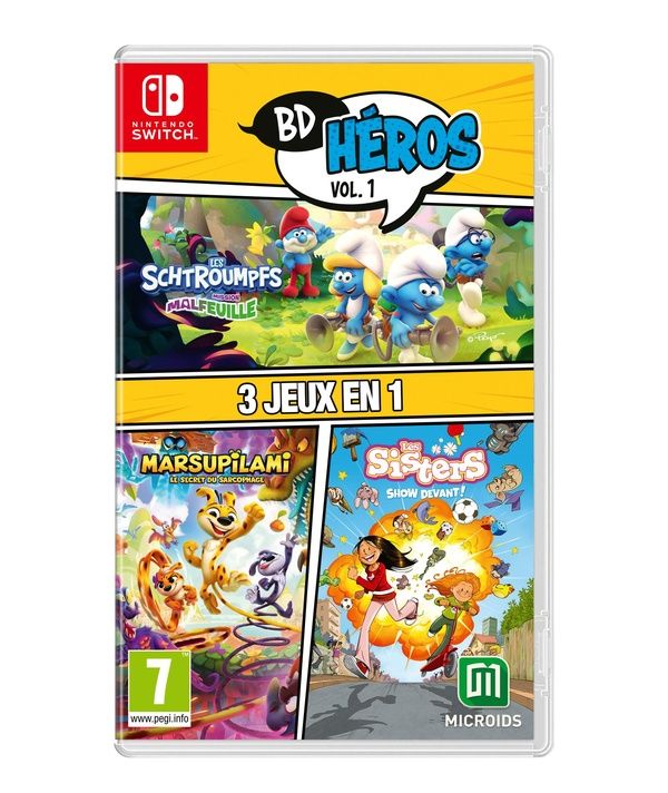Pack Bd Heros Vol.1 : Les Schtroumpfs Mission Malfeuille Sisters 1 Marsupilami Jeu Nintendo Switch - vue 6