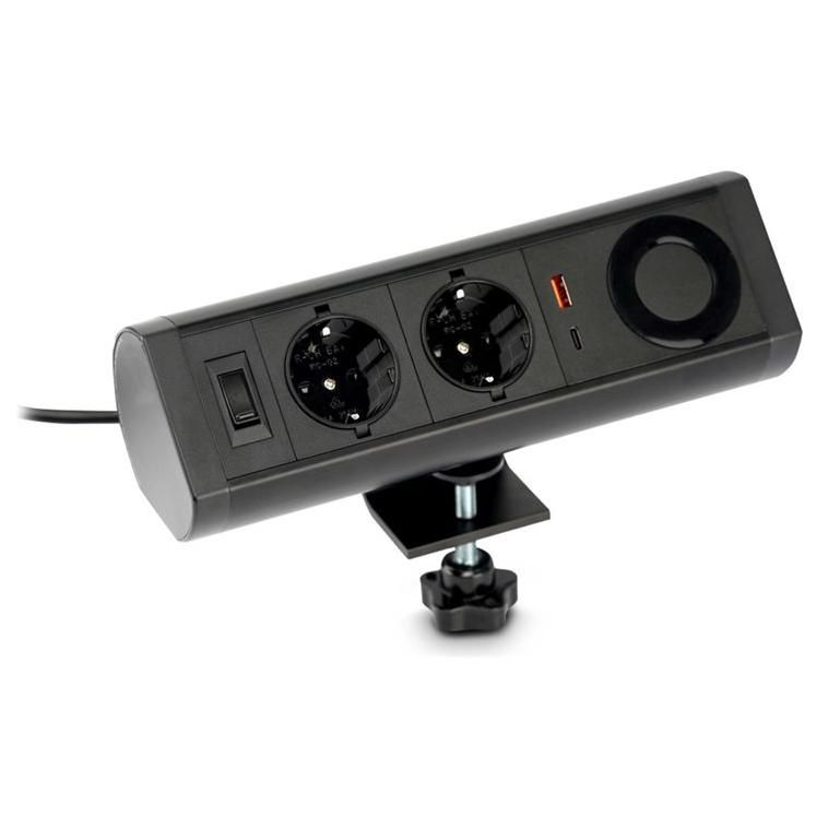 Urban Factory POWEE Desk Coupe circuit USB C USB A chargeur sans fil 100 250 V 2200 Watt entrée : Type FE connecteurs de sortie : 2 1.35 cordon