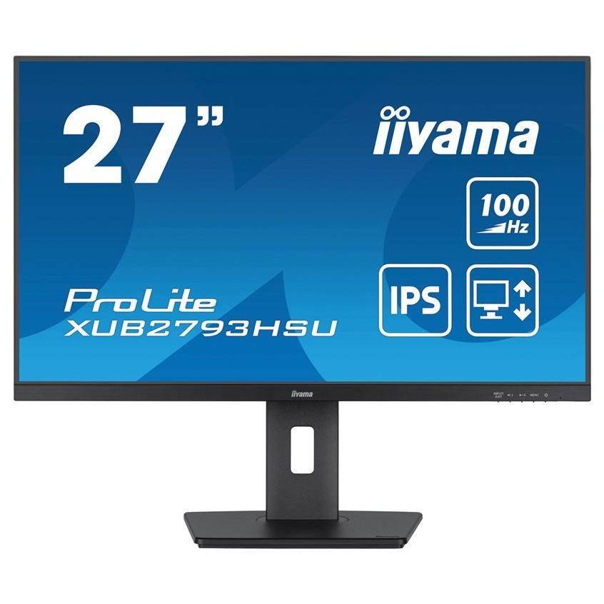iiyama ProLite XUB2793HSU-B7 - Écran LED - 27 - 1920 x 1080 Full HD (1080p) @ 100 Hz - IPS - 250 cd/m² - 1300:1 - 1 ms - HDMI, DisplayPort - haut-parleurs - noir mat