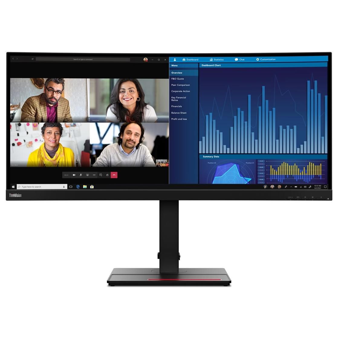 Lenovo ThinkVision P34w-20 - Écran LED - incurvé - 34.14 - 3440 x 1440 UWQHD - IPS - 300 cd/m² - 1000:1 - 4 ms - 2xHDMI, 2xDisplayPort, USB-C - haut-parleurs - noir corbeau Lenovo ThinkVision P34w-20 - Écran LED - incurvé - 34.14 - 3440 x 1440 UWQHD - IPS - 300 cd/m² - 1000:1 - 4 ms - 2xHDMI, 2xDisplayPort, USB-C - haut-parleurs - noir corbeau
