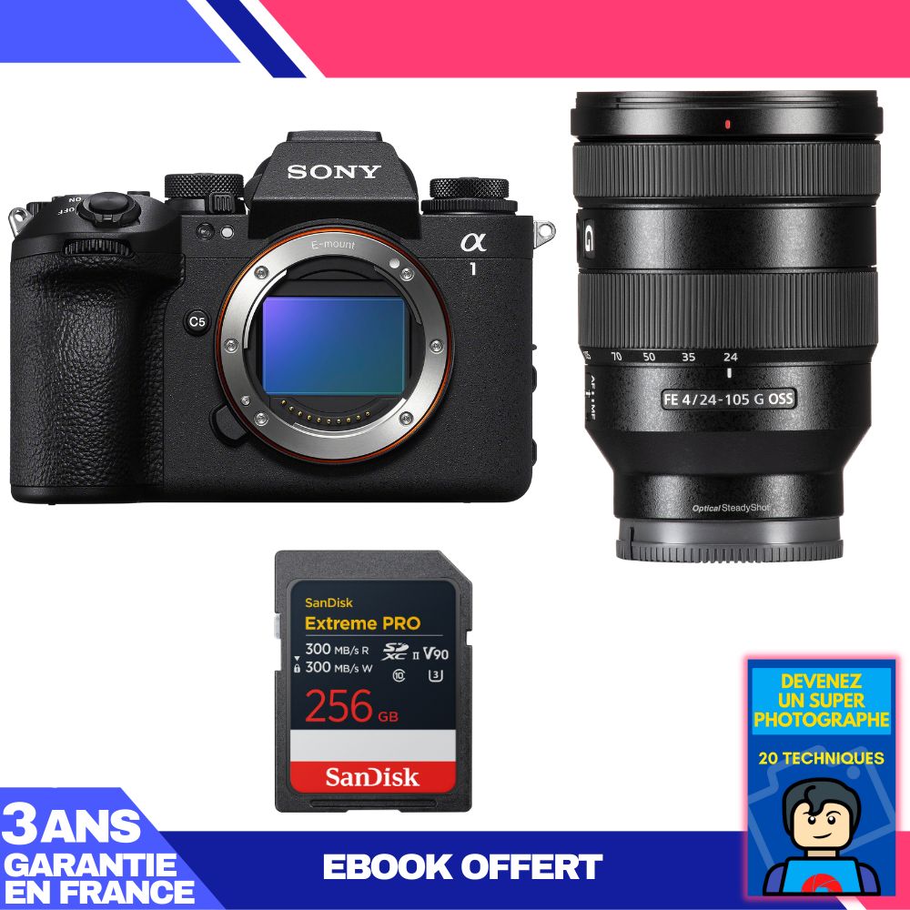 Boitier Sony alpha 1 II + FE 24 105mm f4 G OSS + 1 SanDisk Extreme PRO UHS II SDXC + Ebook 'Devenez Un Super Photographe - vue 4