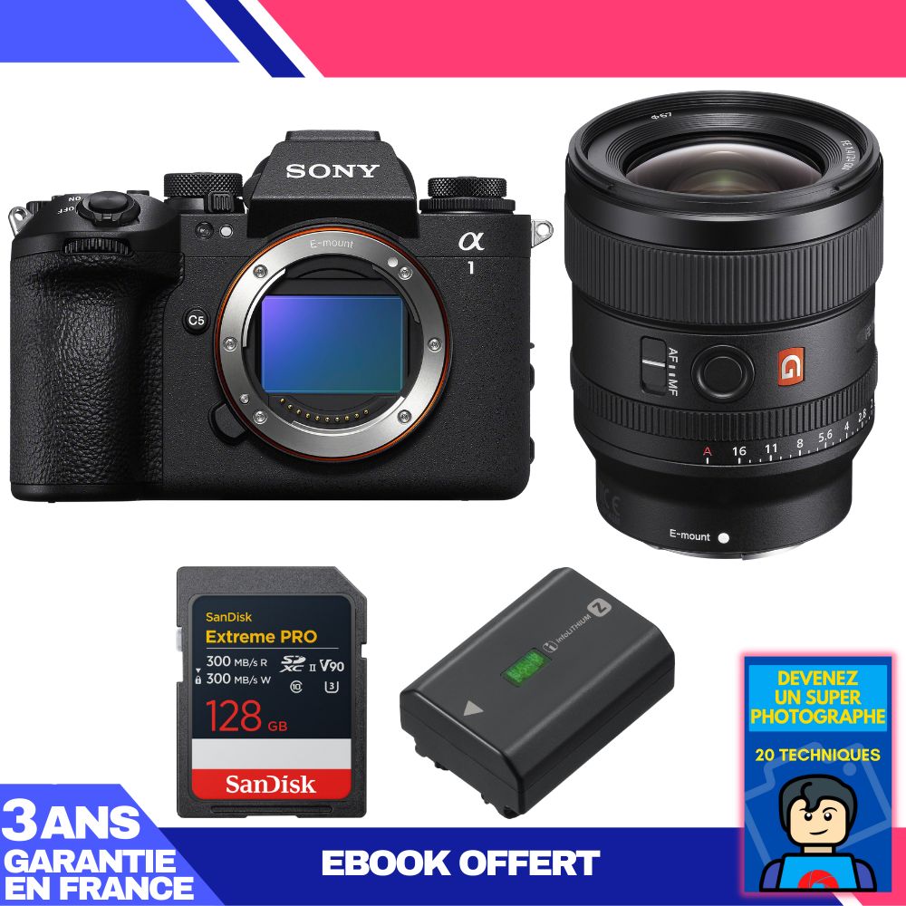 Boitier Sony alpha 1 II + FE 24mm f1.4 GM + 1 SanDisk Extreme PRO UHS II SDXC + Sony NP FZ100 + Ebook 'Devenez Un Super Photographe - vue 4