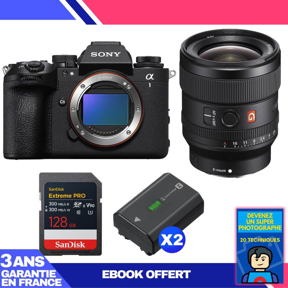 Boitier Sony alpha 1 II + FE 24mm f1.4 GM + 1 SanDisk Extreme PRO UHS II SDXC + 2 Sony NP FZ100 + Ebook 'Devenez Un Super Photographe - vue 4