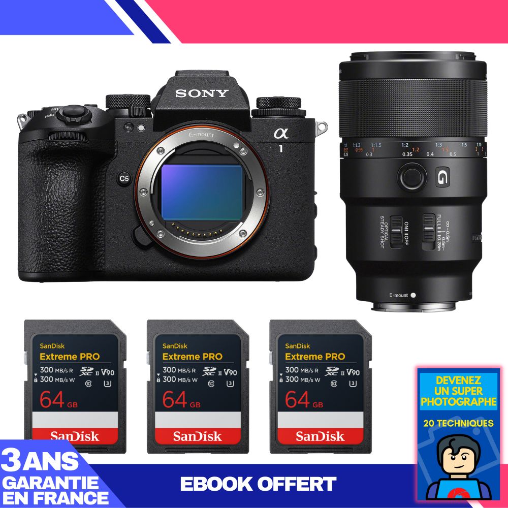 Boitier Sony alpha 1 II + FE 90mm f2.8 Macro G OSS + 3 SanDisk Extreme PRO UHS II SDXC + Ebook 'Devenez Un Super Photographe - vue 4
