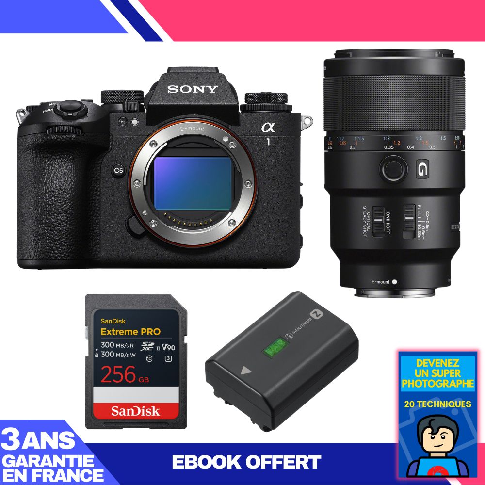 Boitier Sony alpha 1 II + FE 90mm f2.8 Macro G OSS + 1 SanDisk Extreme PRO UHS II SDXC + Sony NP FZ100 + Ebook 'Devenez Un Super Photographe - vue 4