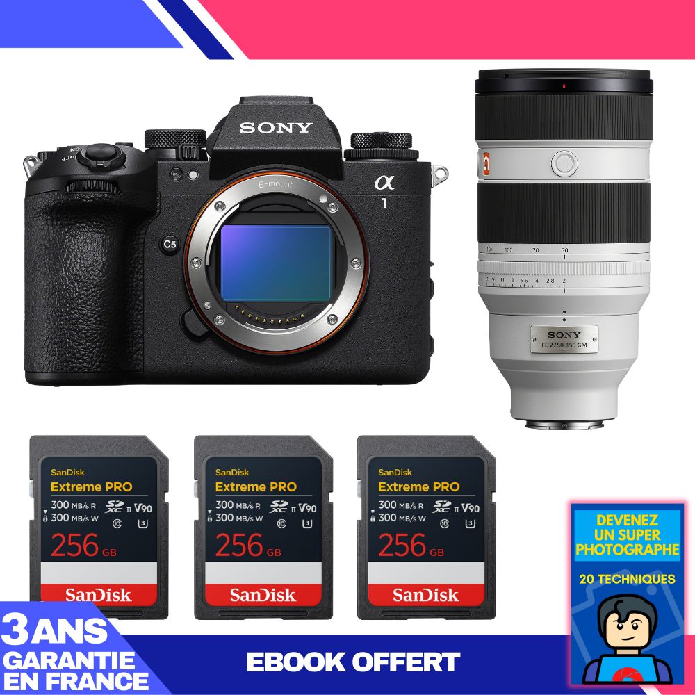 Boitier Sony alpha 1 II + FE 50 150mm f2 GM + 3 SanDisk Extreme PRO UHS II SDXC + Ebook 'Devenez Un Super Photographe - vue 4