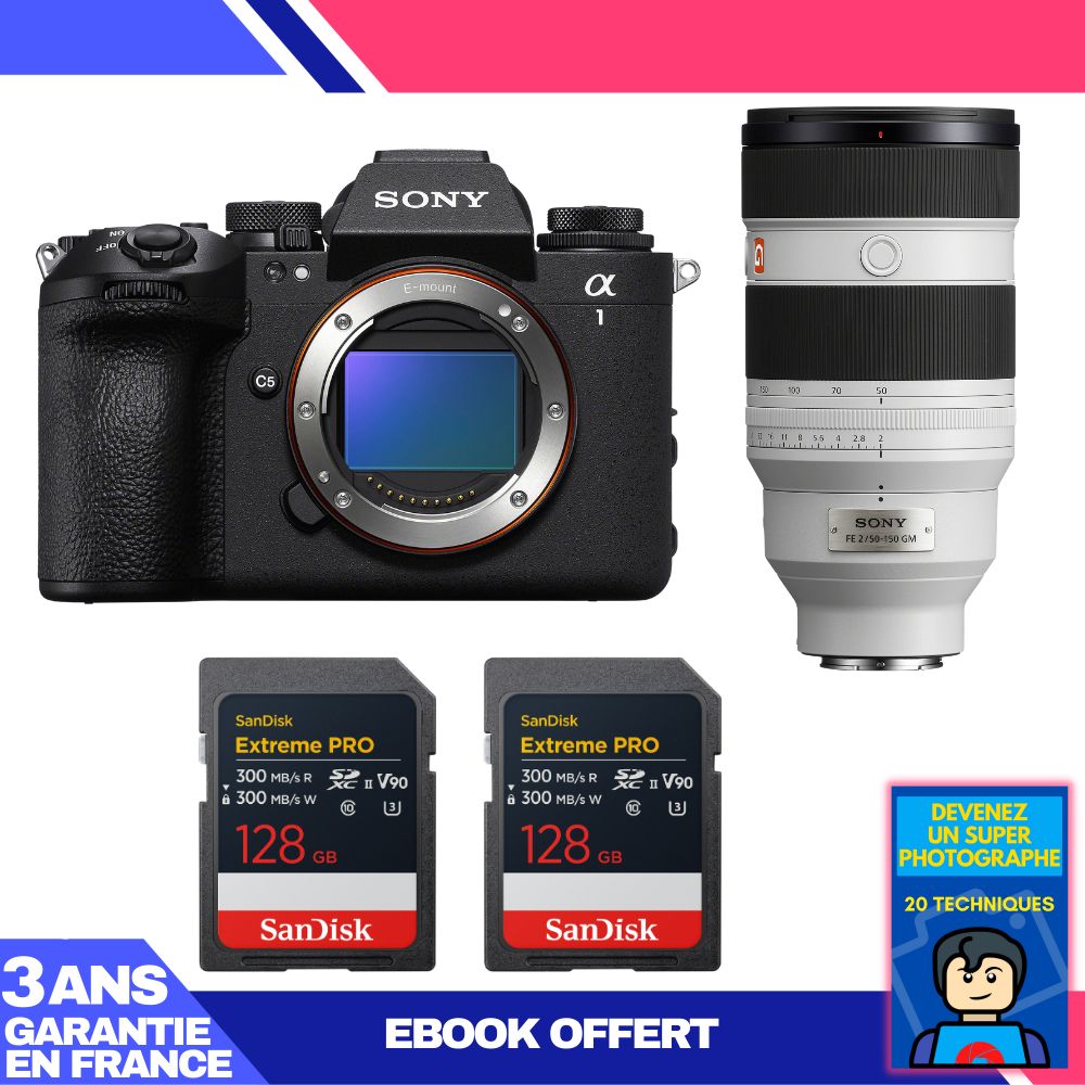 Boitier Sony alpha 1 II + FE 50 150mm f2 GM + 2 SanDisk Extreme PRO UHS II SDXC + Ebook 'Devenez Un Super Photographe - vue 2