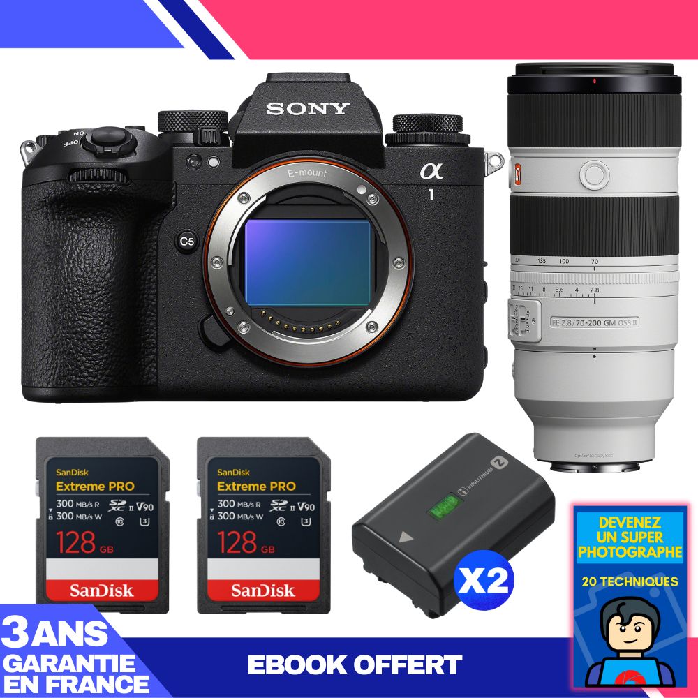 Boitier Sony alpha 1 II + FE 70 200mm f2.8 GM OSS II + 2 SanDisk Extreme PRO UHS II SDXC + 2 Sony NP FZ100 + Ebook 'Devenez Un Super Photographe - vue 4